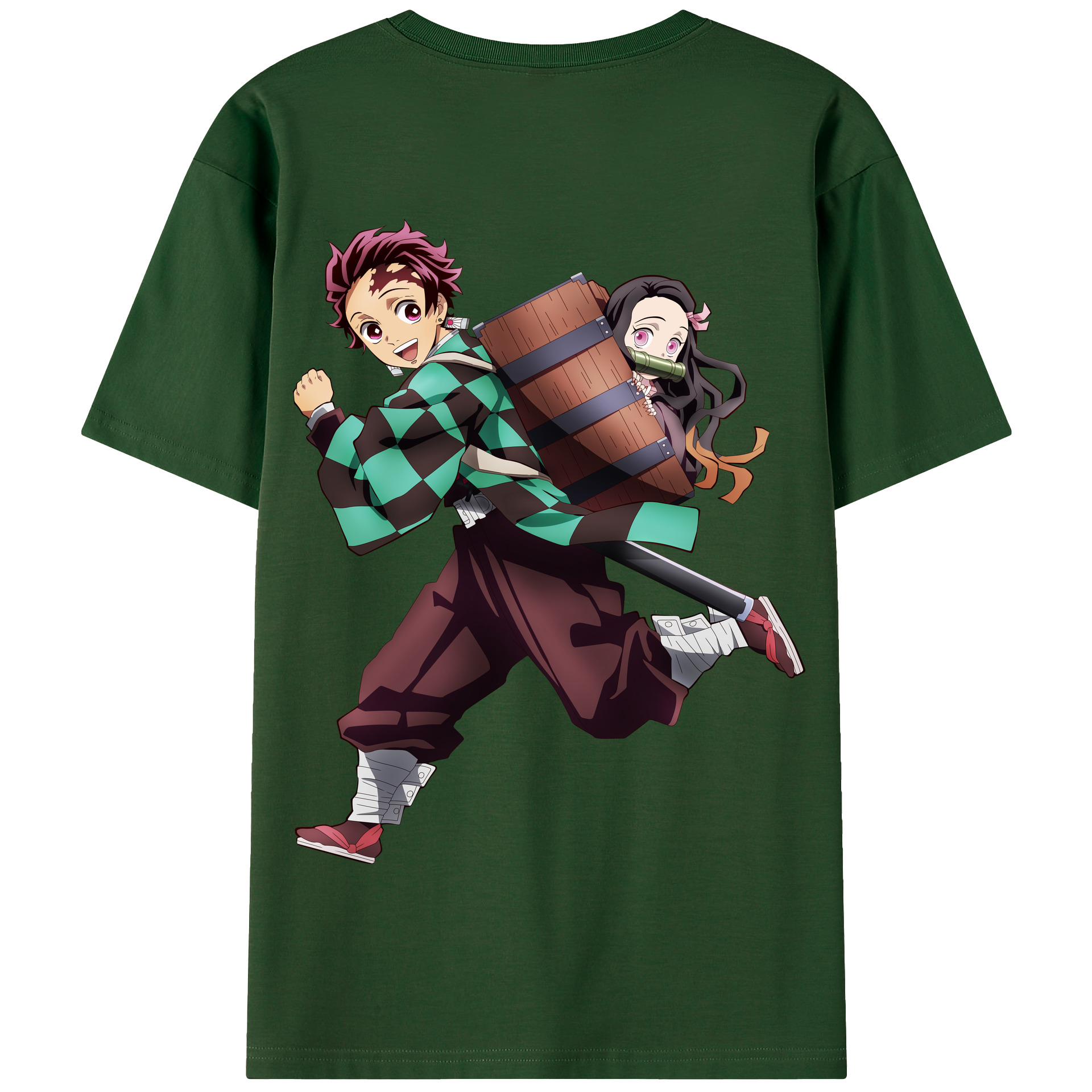 （画像用） 鬼滅の刃 竈門 炭治郎／かまど たんじろう Kamado Tanjirou 綿100％半袖Tシャツ（背面プリント）